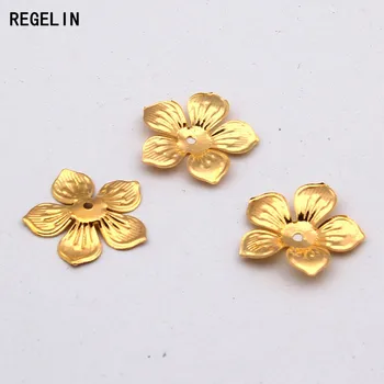 REGELIN Virág filigrán gyöngy sapkák Végsapkák Arany / ródium / bronz bevonatú 50db / tétel 22mm DIY ékszerek