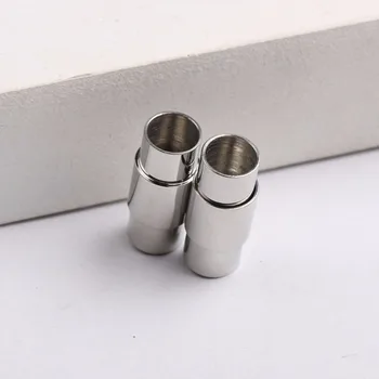 Reidgaller 5sets rozsdamentes acél hordó mágneses kapcsok 6 mm-es bőr karkötőkhöz DIY ékszer zárósapka csatlakozó megállapítások