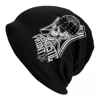 Rock Punk American Hardcore Band Skull Cap Agnostic Front Hip Hop Őszi téli sí koponyák Beanies kalapok Kettős felhasználású motorháztető kalap