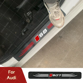 Scuff lemez szénszálas autóajtó küszöb pedálmatricák Audi R8 S1 S3 S4 S5 S6 S7 S8 SQ2 SQ5 SQ7 SQ8 TTS C6 C7 C8 8E B7