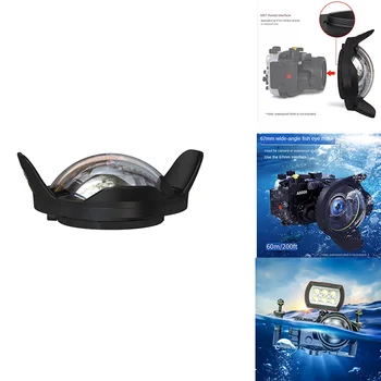 SLR fényképezőgéphez 67 mm-es hordozható vízálló széles látószögű kupolaport Objektívház tok Víz alatti búvár alkatrészek