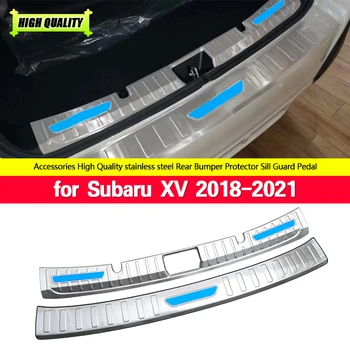 Subaru XV 2018, 2019, 2020, 2021 rozsdamentes acél hátsó lökhárítóvédőhöz, küszöbhöz, csomagtartóhoz, hátsó védőfelülethez, lemezborítóhoz, krómhoz