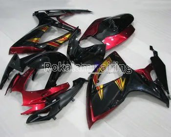 Suzuki burkolathoz K6 GSX-R600 GSX-R750 2006 2007 GSXR600 GSXR750 06 07 Piros fekete motorkerékpár burkolat készlet (fröccsöntés)