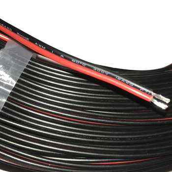  szigetelt ónozott réz 18AWG 2 tűs kábel 300V PVC szigetelt huzal elektromos kábel LED kábel 0,75MM2 monitor tápkábel