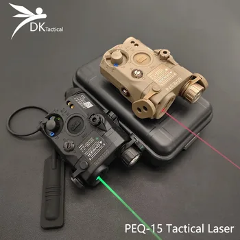 Taktikai PEQ15 IR lézeres jelző piros zöld pont/fehér LED fegyver lézer illeszkedés 20MM sín Airsoft kültéri vadászat célzó lézer