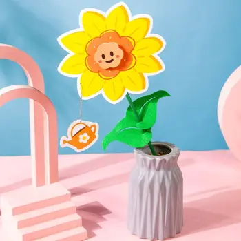 Te 3D üdvözlőlap Gyerek Virág Forma Virágok Csokor Anyagok Kézműves képeslap Anyák napi kártya DIY Kézzel készített anyagok