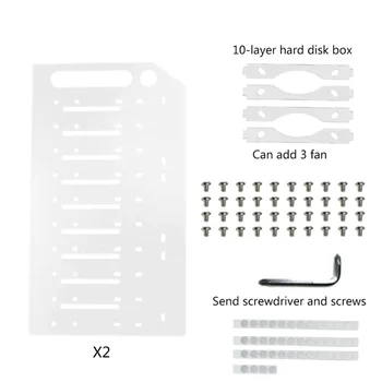 Többrétegű kemény ketreces kemény konzol 3,5 hüvelykes HDD-hez SSD DIY tároló akril rackpolc hűtőventilátorral