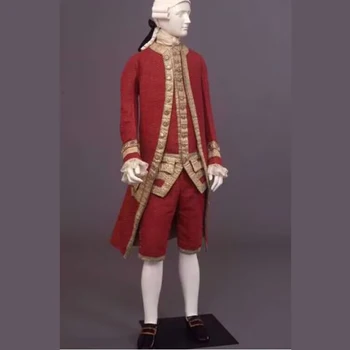 Történelmi retro viktoriánus férfi régensi ruha Jelmez frakk szett Középkori 18. századi gyarmati katonai egyenruhák
