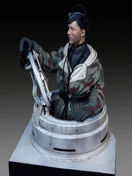 Unassambled 1/16 Modern katona téli ruhában, kupola figurával Gyanta figura miniatűr modell készletek festetlen
