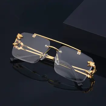 UV400 fém szemüveg keret nélküli keret nélküli napszemüveg gepárd dekoráció steampunk napszemüveg árnyalatok
