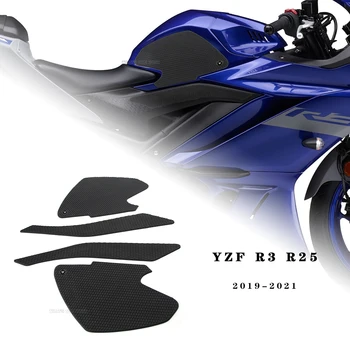 Yamaha YZF R3 R25 YZF-R3 2019 - 2023 2020 Oldalsó üzemanyagtartály-párna védő matricák Matrica Gáz térdmarkolat Tapadásgátló tankpad