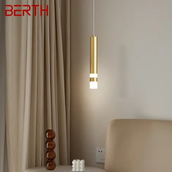 ÁGYAS Contemporary egyszerűen sárgaréz LED függőlámpa elegáns dekoratív réz mennyezeti lámpák otthoni tanulószobához