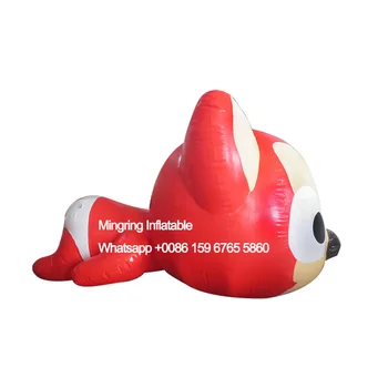 Óriás felfújható vörös róka rendezvényreklám kabalafigurához