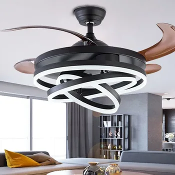 Új, modern, 42 hüvelykes Celing ventilátorok állítható lámpákkal a nappalihoz Hálószoba nyári téli led ventilátor lámpa otthoni világításhoz